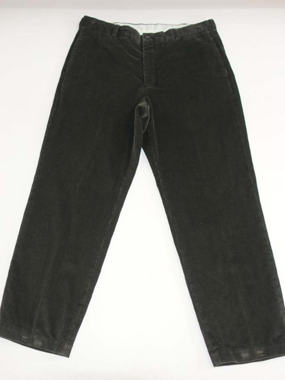 Brooks Brothers Men's Corduroy Pants 38 x 32 Green Flat Front Heavy Cords